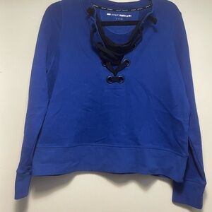 DKNY Women's Blue Lace-Up Top